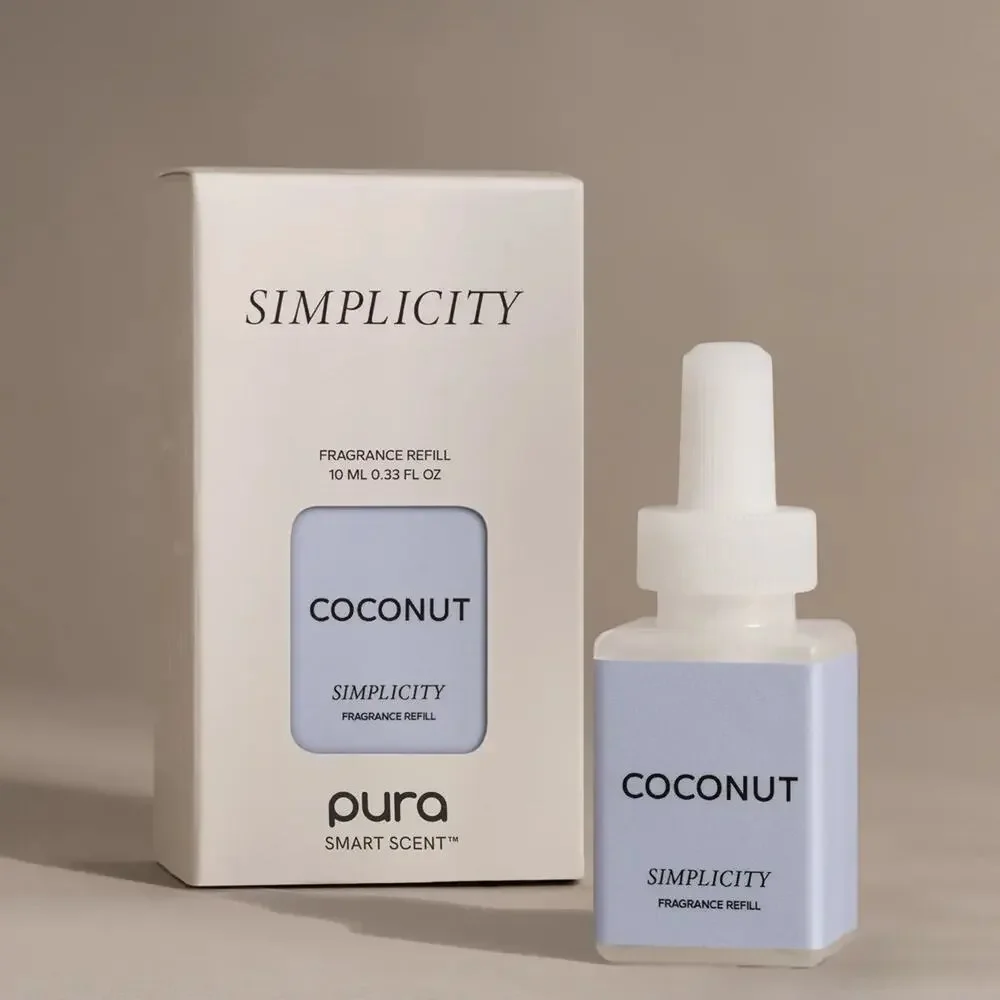 Simplicity Coconut Pura Smart Scent Fragrance Refill 2 Pack 0.33 oz Each